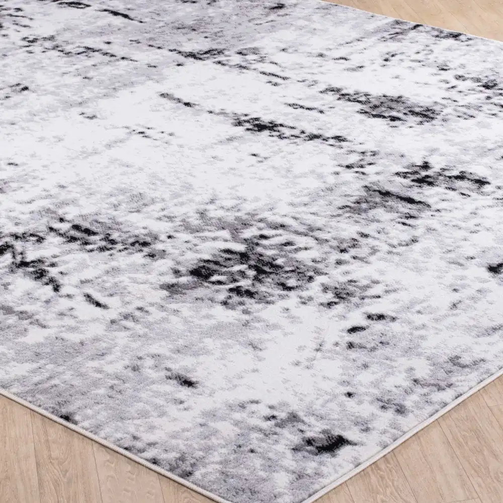 Natalia Abstract Modern Marble Light Grey Rug - Image 4