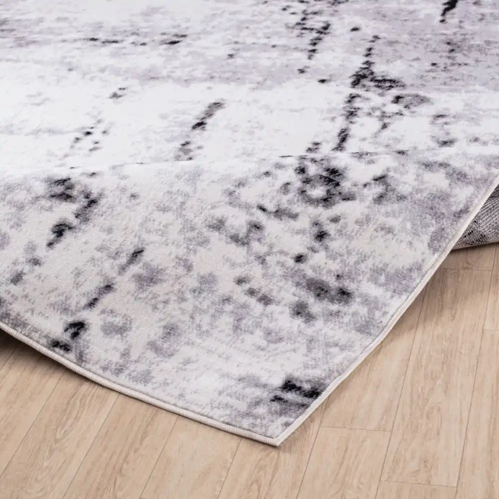 Natalia Abstract Modern Marble Light Grey Rug - Image 6