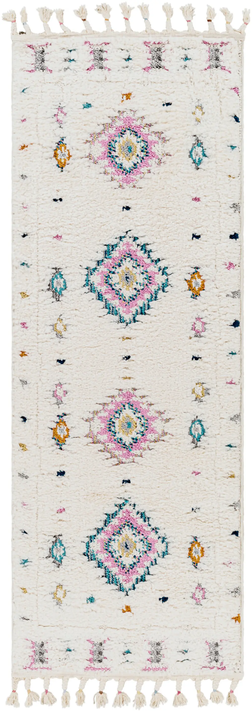 Pukyu Shaggy Modern Boho Plush Pile Ivory Rug - Image 5