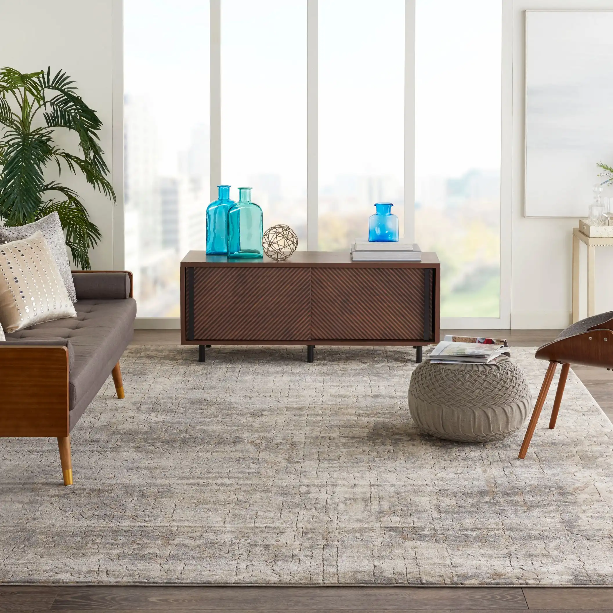 Quarry QUA03 Beige Grey Rug - Image 5