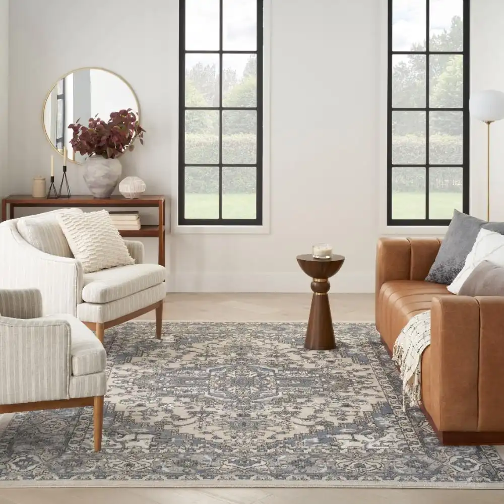 Quarry QUA05 Ivory Blue Rug - Image 6