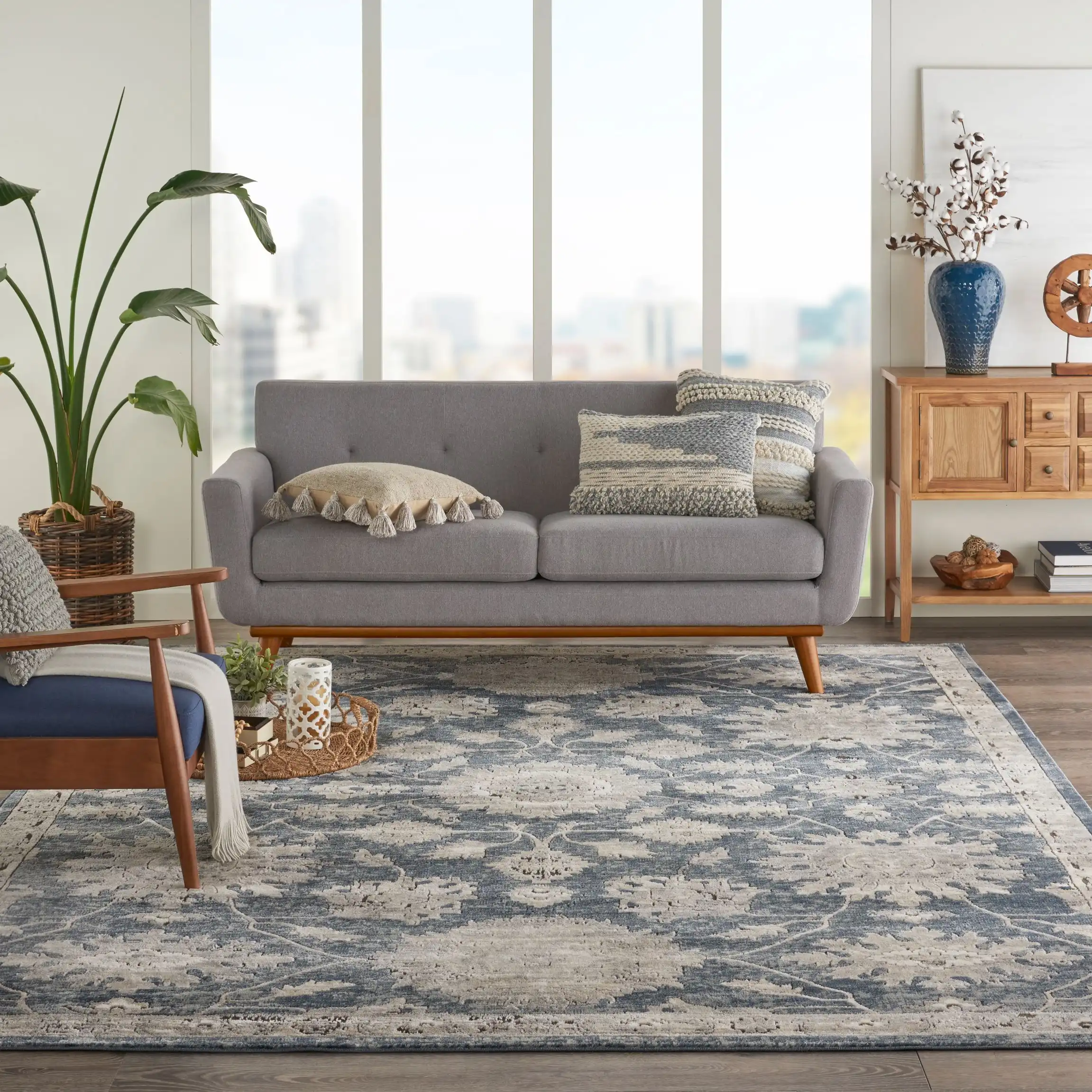 Quarry QUA06 Blue Beige Rug - Image 2