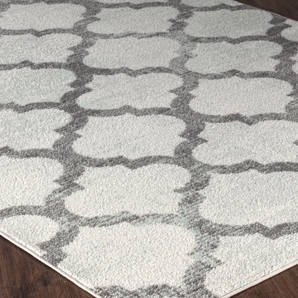 Quinn Vintage Oriental Boho Grey White Rug - Image 4
