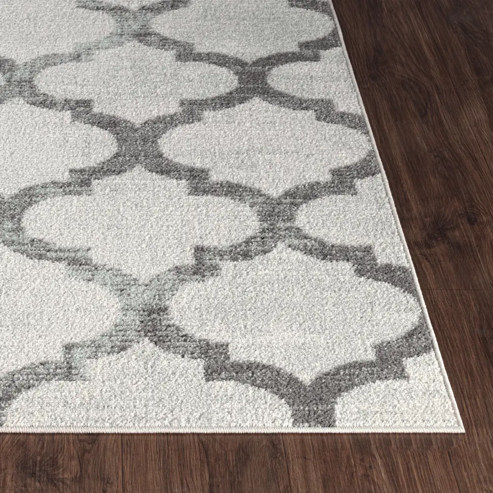 Quinn Vintage Oriental Boho Grey White Rug - Image 8