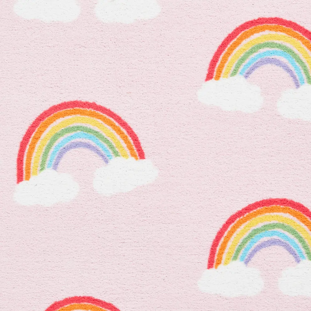 Catherine Lansfield Rainbow Hearts Pink - Washable - Image 2
