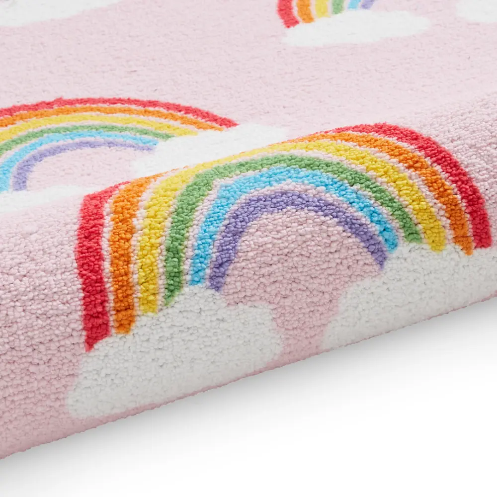 Catherine Lansfield Rainbow Hearts Pink - Washable - Image 5
