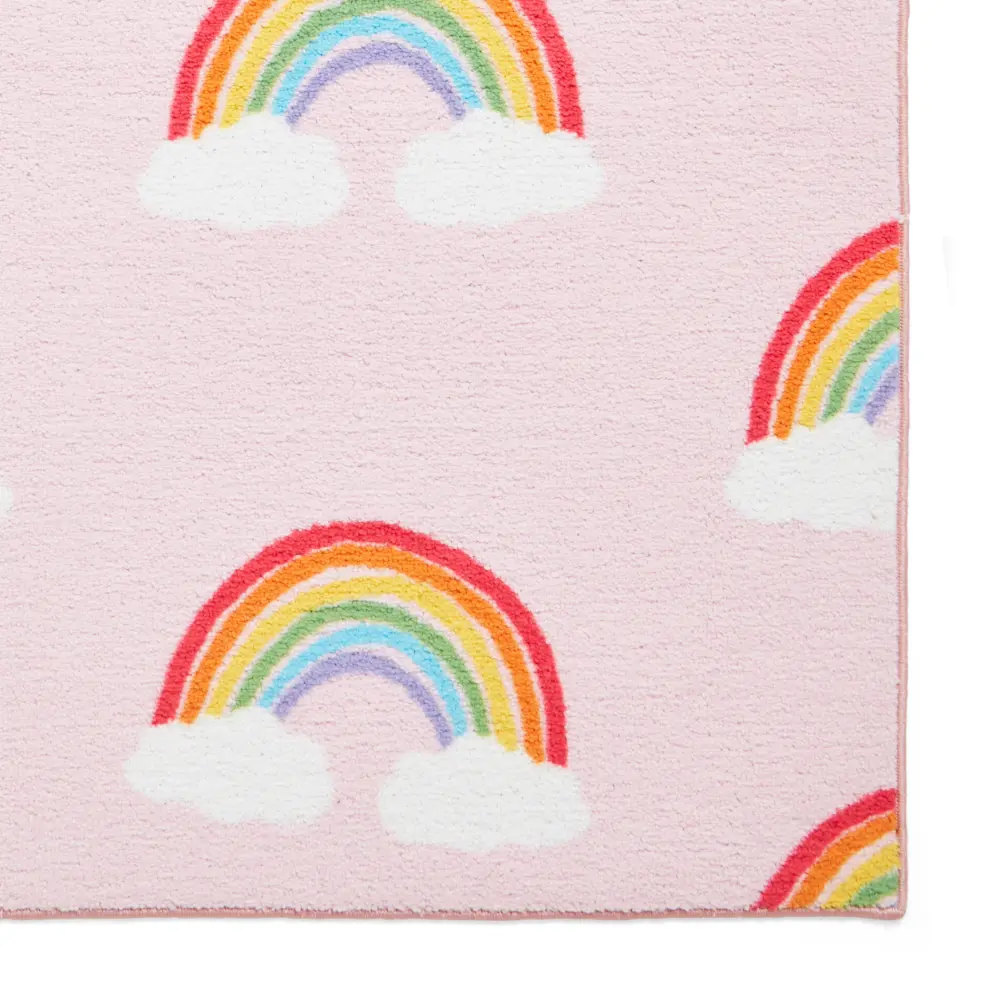 Catherine Lansfield Rainbow Hearts Pink - Washable - Image 8
