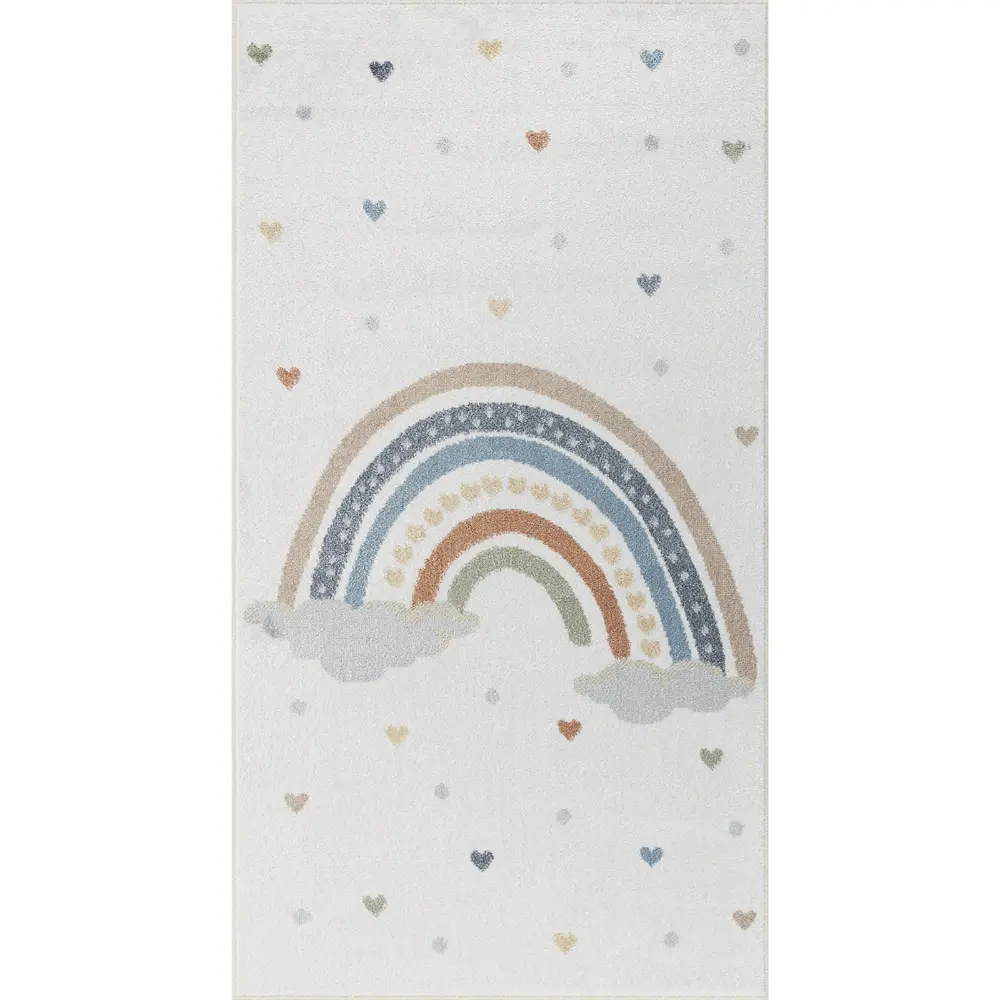 Raini-Bow Kids Machine Washable Multicolour Bedroom Rug - Image 8