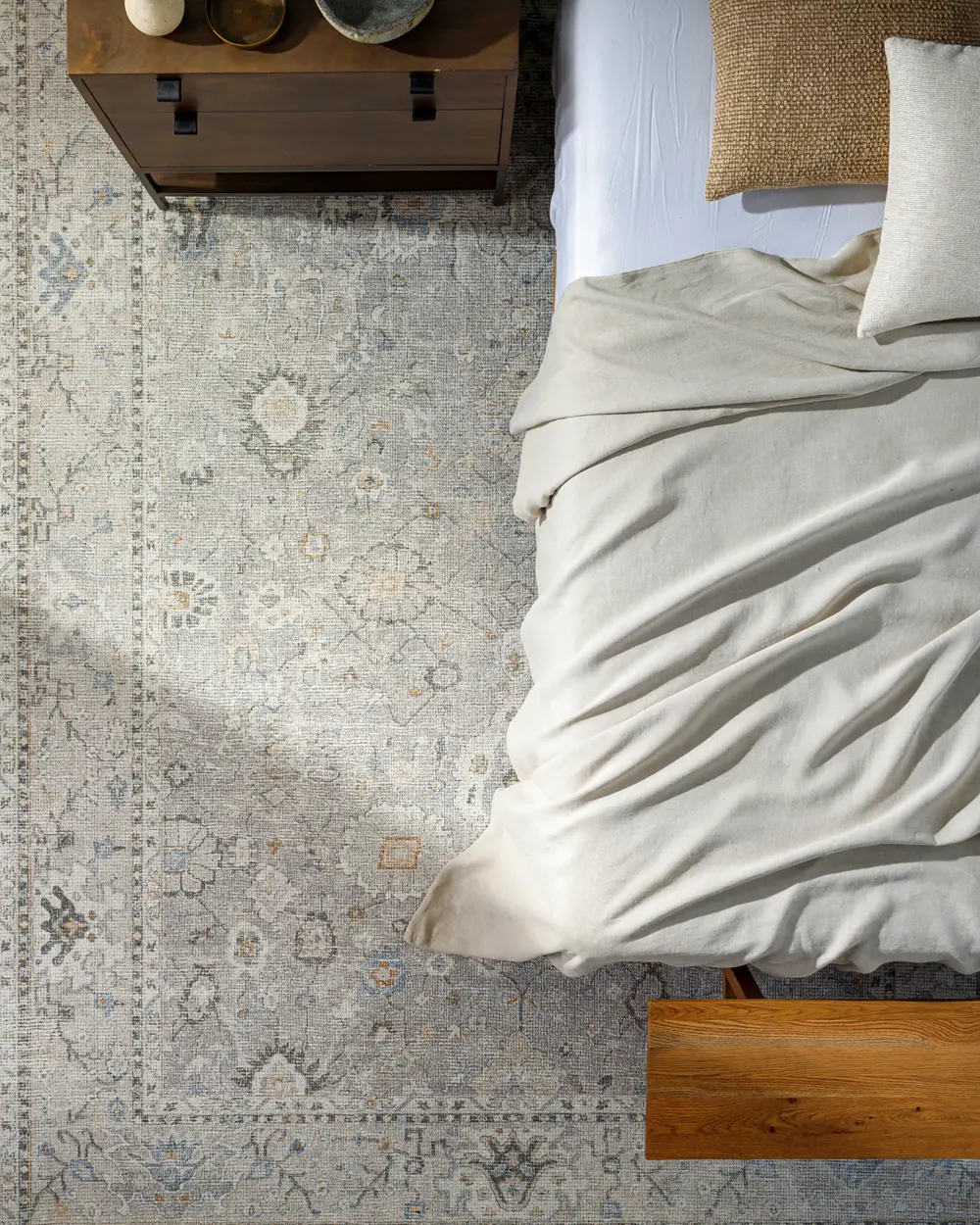 Davina Becki Owens X Livabliss Vintage Oriental Boho Light Grey Rug - Image 4