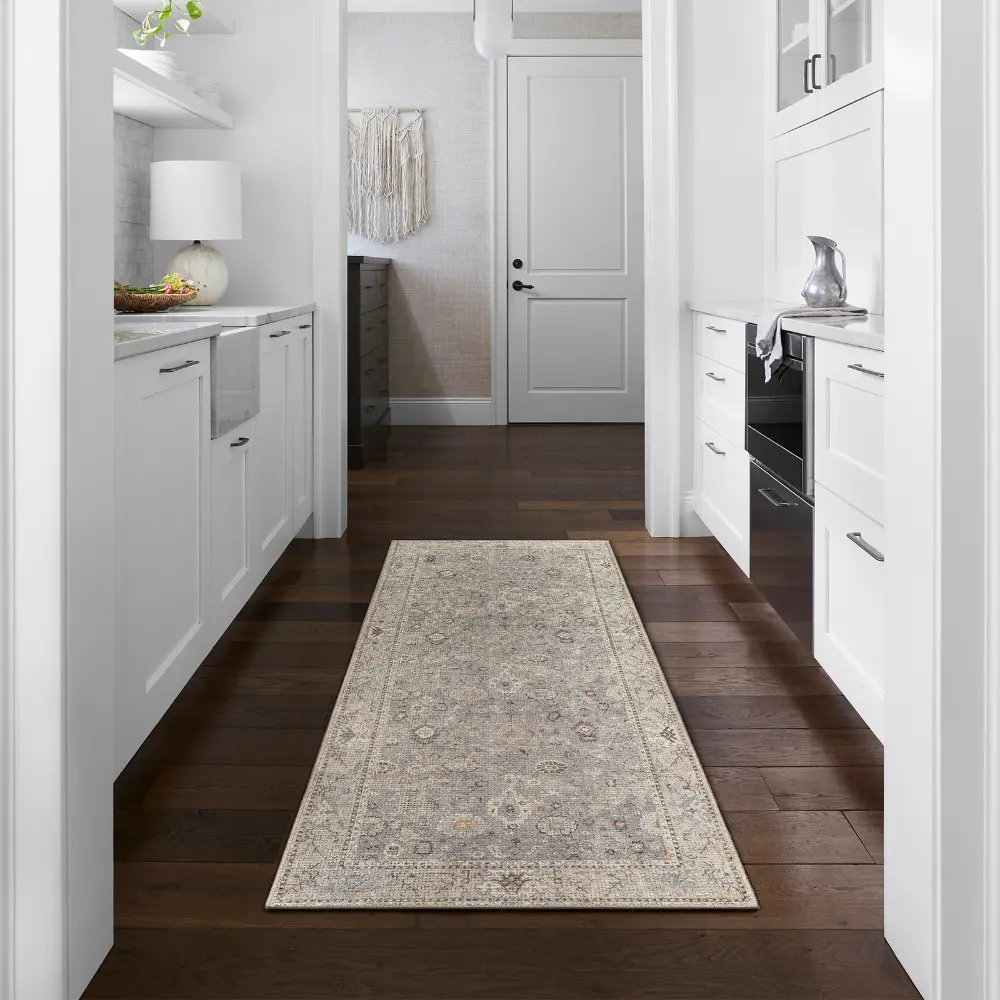Davina Becki Owens X Livabliss Vintage Oriental Boho Light Grey Rug - Image 6
