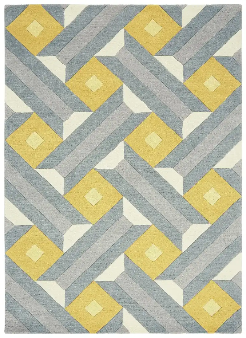Reef RF01 Motif Ochre Grey Rug - Image 2