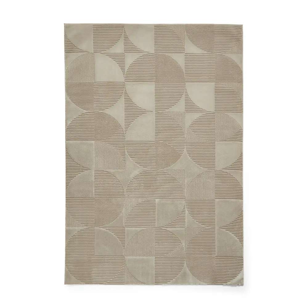 Catherine Lansfield Retro Circles Natural - Washable - Image 3