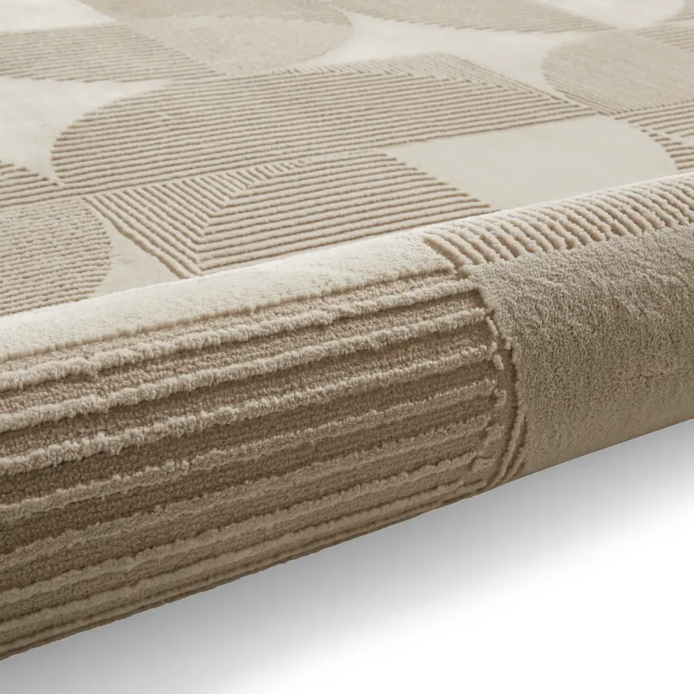 Catherine Lansfield Retro Circles Natural - Washable - Image 8