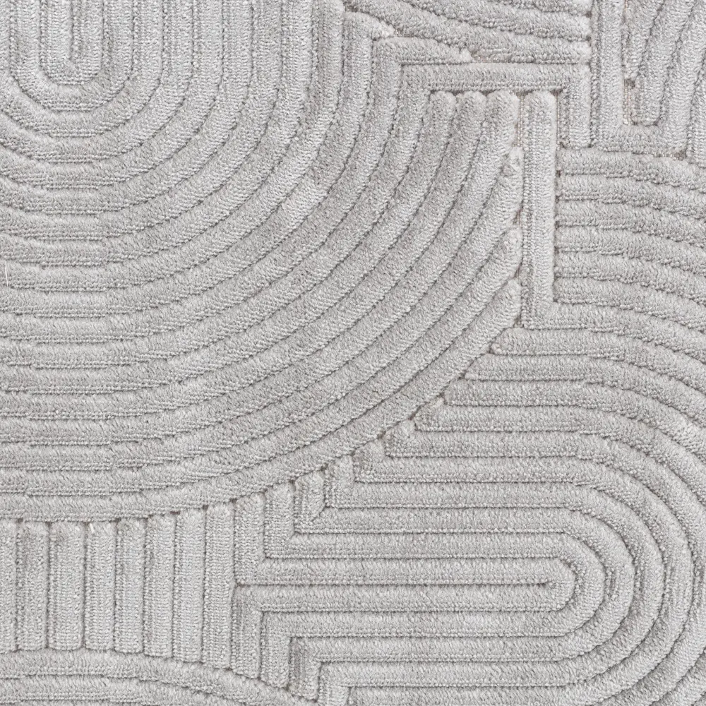 Reyko In- & Outdoor 3D High & Low Pile Textured Grey Rug - Image 8