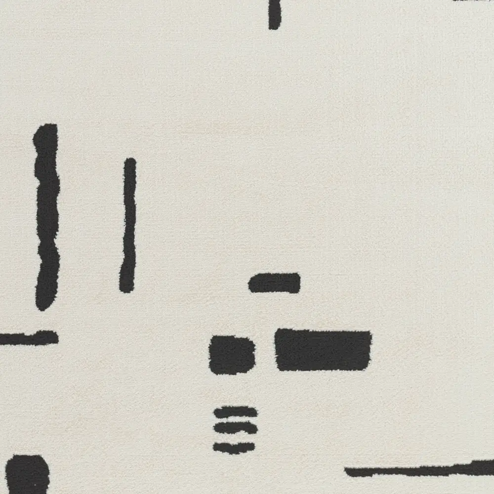 Rita Scandi Modern High Pile Black Rug - Image 5