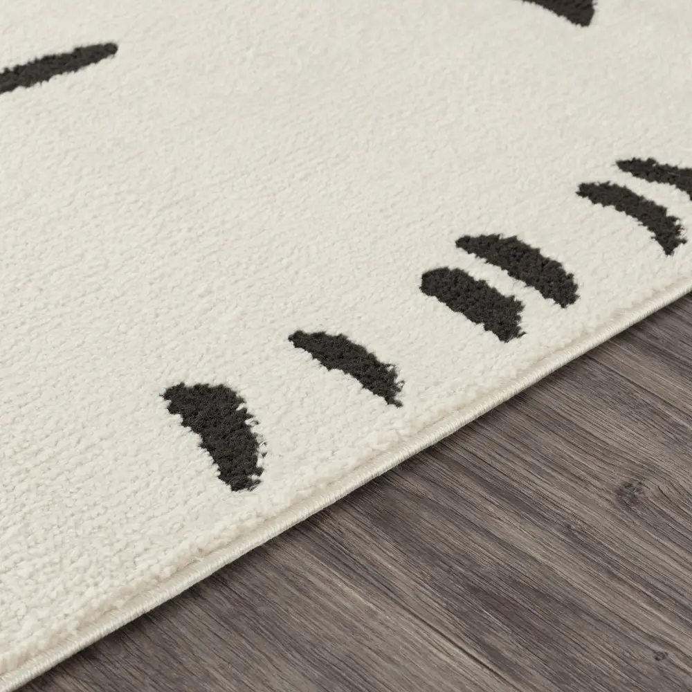 Rita Scandi Modern High Pile Black Rug - Image 6