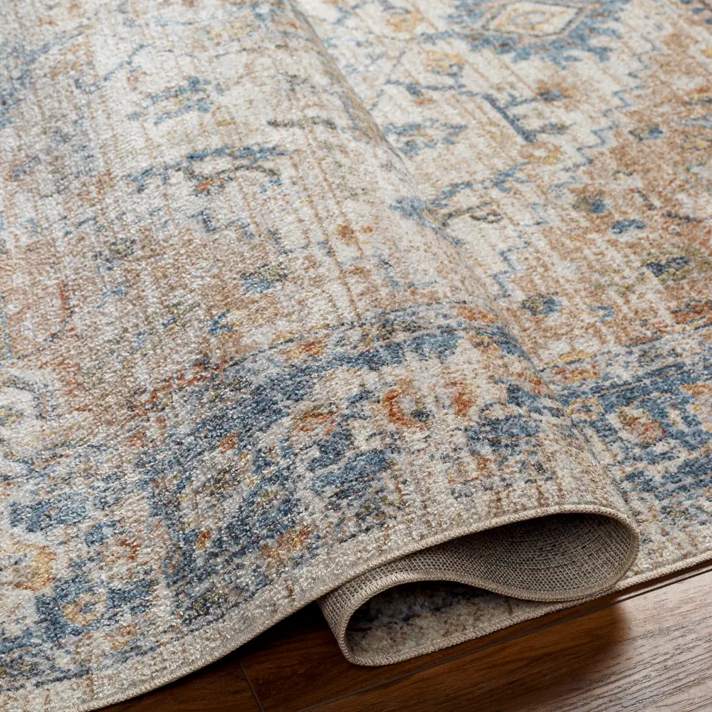 River Machine Washable Oriental Boho Beige Rug - Image 7