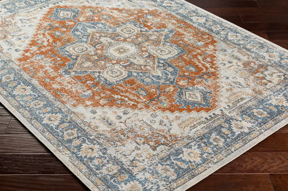 River Machine Washable Oriental Boho Burnt Orange Rug - Image 2