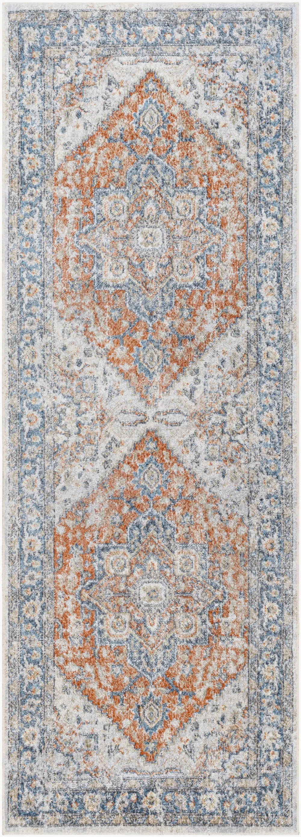 River Machine Washable Oriental Boho Burnt Orange Rug - Image 4