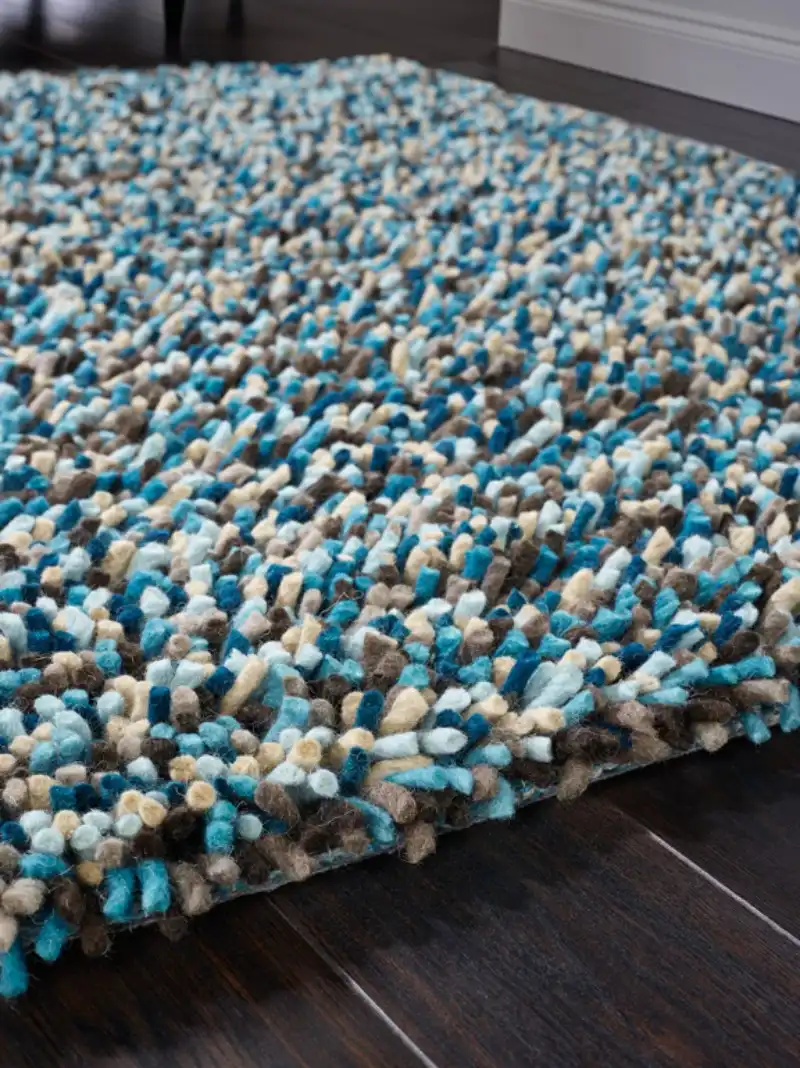 Rocks Shaggy Blue Rug - Image 2