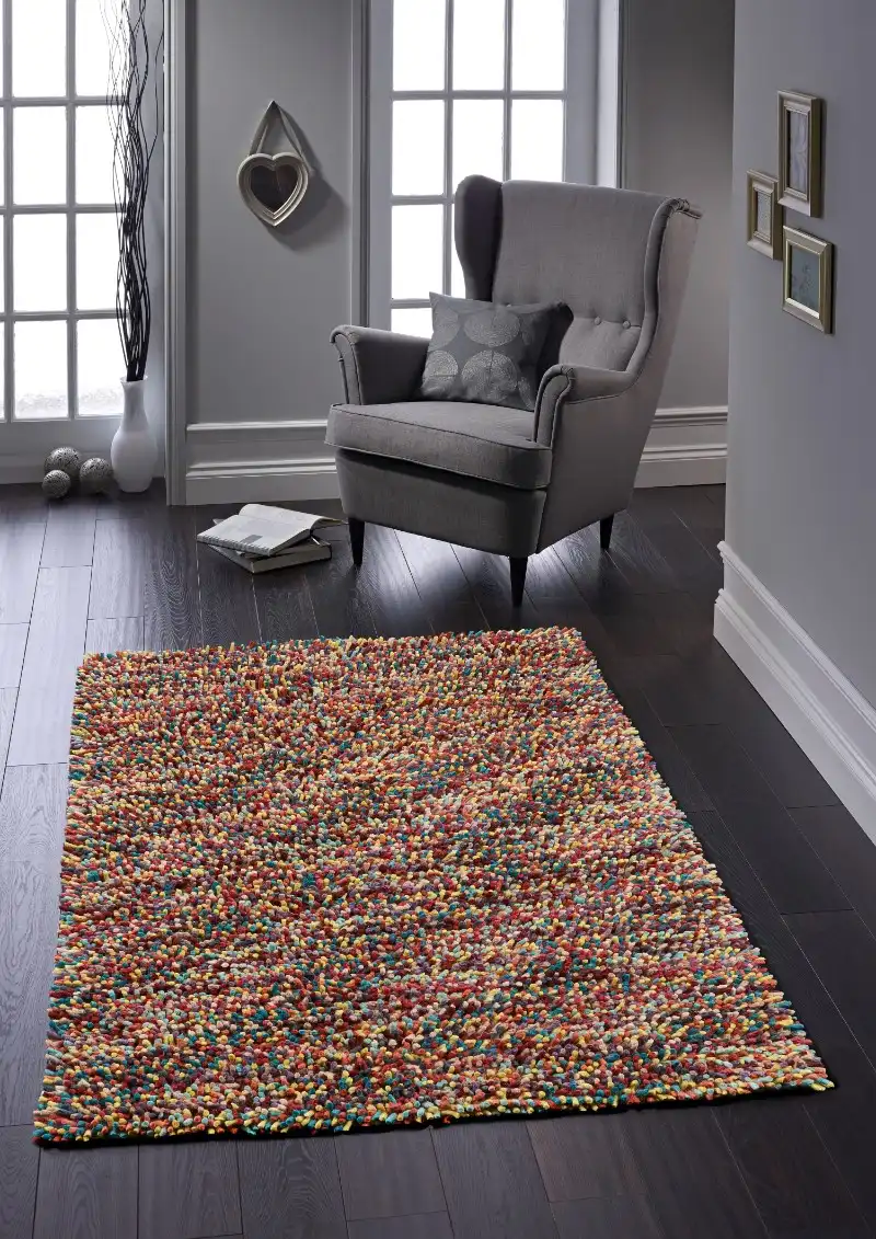 Rocks Shaggy Multi Rug