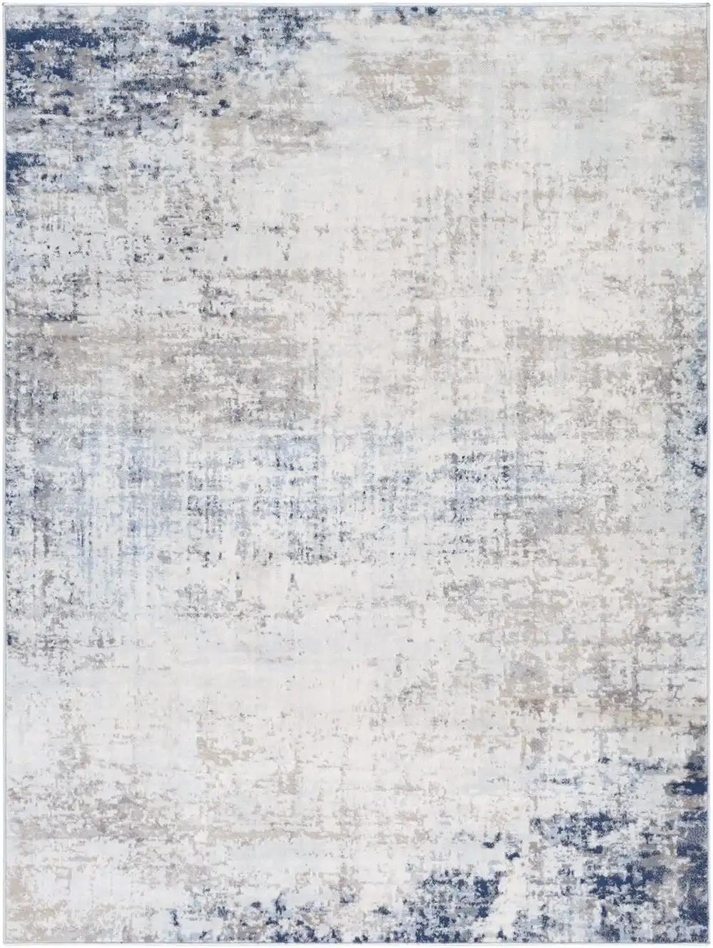 Alix Abstract Modern Marble Blue/Ivory Rug - Image 7