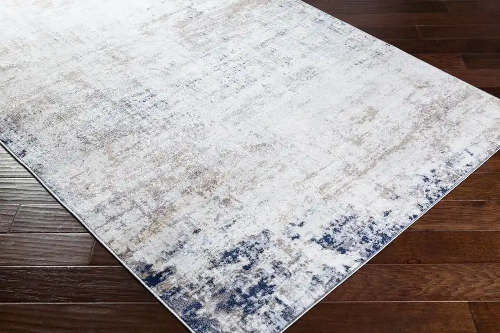 Alix Abstract Modern Marble Blue/Ivory Rug - Image 8