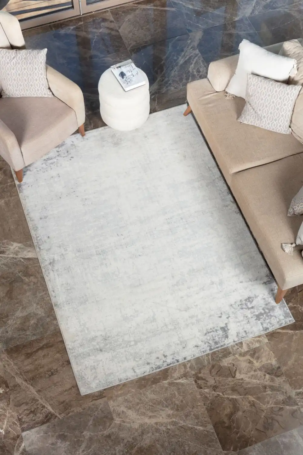 Alix Abstract Modern Marble Charcoal Rug - Image 2