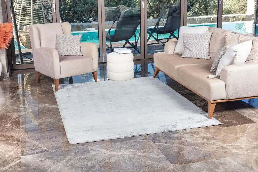Alix Abstract Modern Marble Charcoal Rug - Image 3