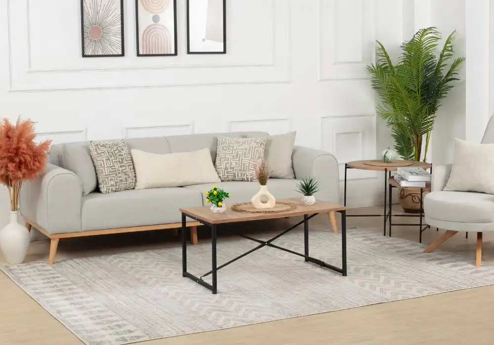 Louna Scandi Modern Grey/Taupe Rug - Image 2
