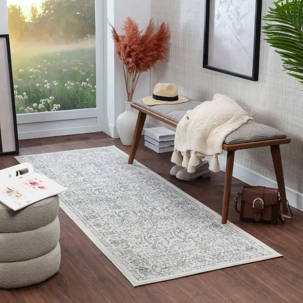 Margaux Vintage Oriental Boho Grey/Ivory Rug - Image 2