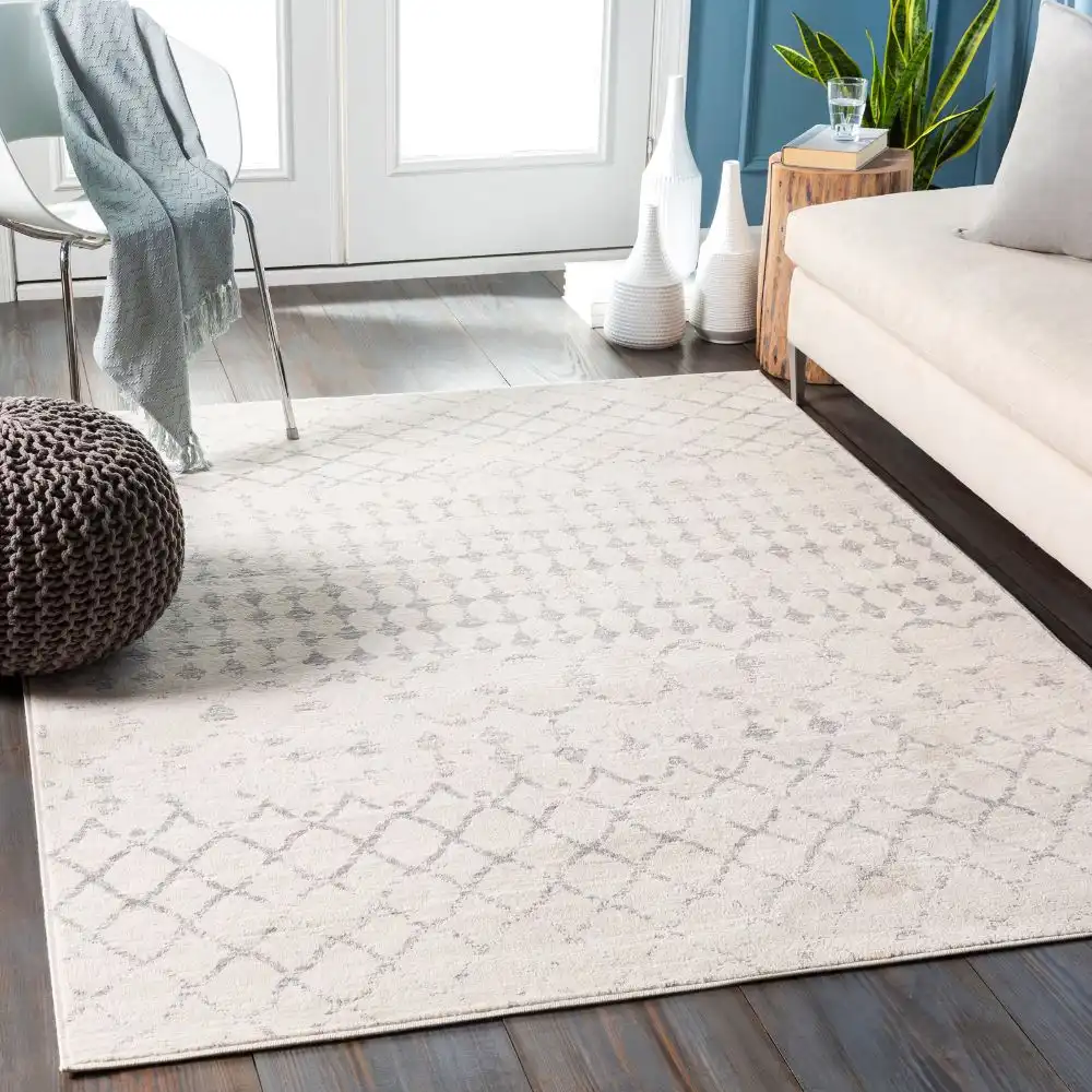 Sofia Berber Geometric High Pile Cream Rug