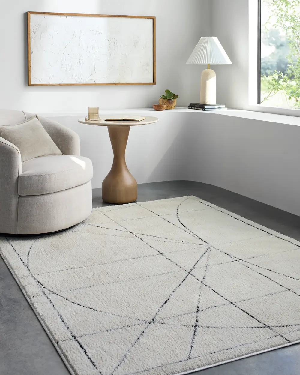 Architect V Galey Alix X Livabliss Modern Scandi High Pile Black/Ivory Rug - Image 6