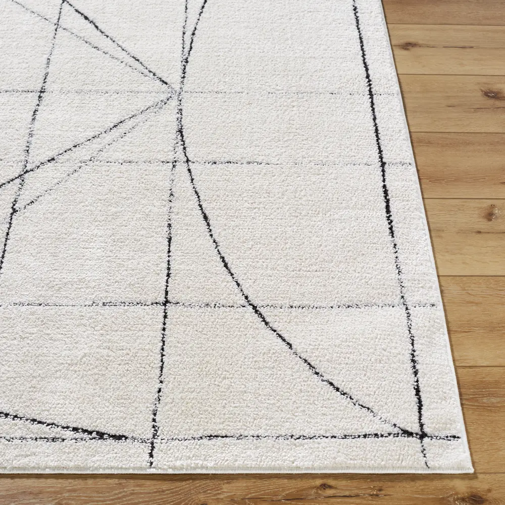 Architect V Galey Alix X Livabliss Modern Scandi High Pile Black/Ivory Rug - Image 8