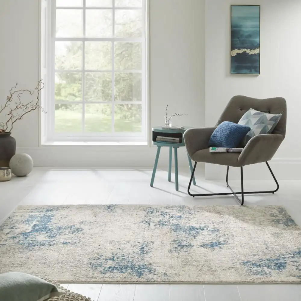 Rossa Succession ROS03 Ivory Blue Rug - Image 2