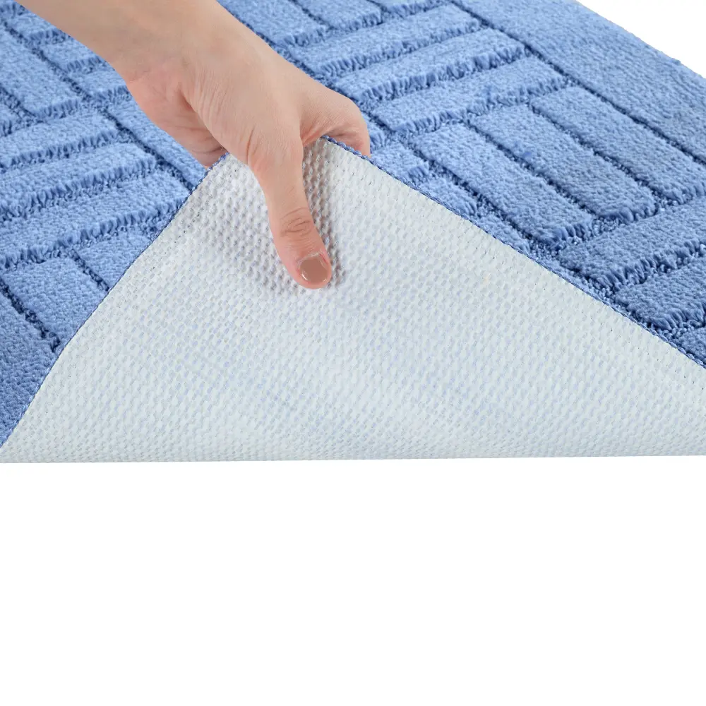 Royal 2-Piece Machine Washable Non-Slip Blue Bathroom Rug Set - Image 5