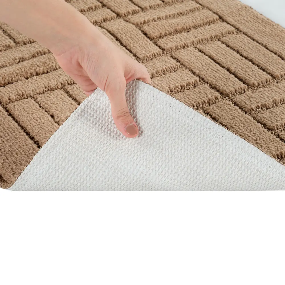 Royal 2-Piece Machine Washable Non-Slip Brown Bathroom Rug Set - Image 3