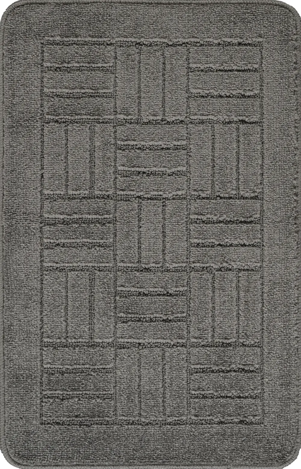 Royal 2-Piece Machine Washable Non-Slip Dark Grey Bathroom Rug Set - Image 2