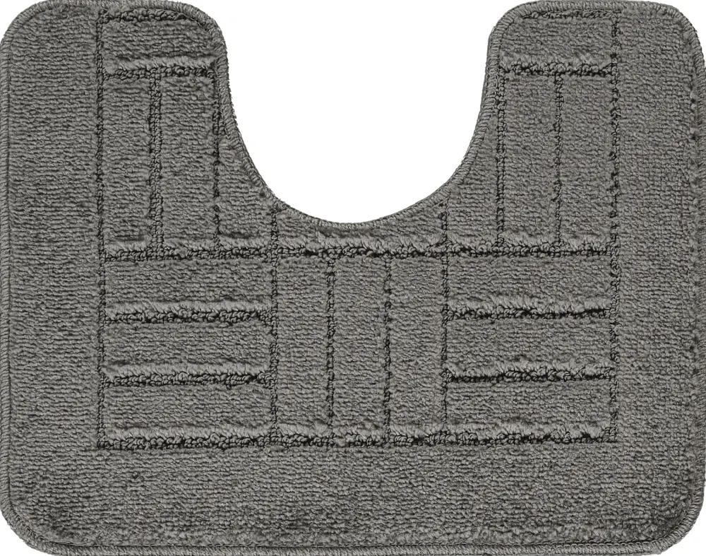 Royal 2-Piece Machine Washable Non-Slip Dark Grey Bathroom Rug Set - Image 3