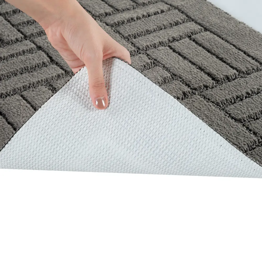 Royal 2-Piece Machine Washable Non-Slip Dark Grey Bathroom Rug Set - Image 6