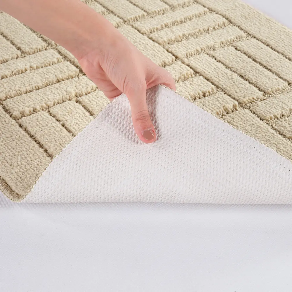 Royal 2-Piece Machine Washable Non-Slip Light Beige Bathroom Rug Set - Image 2