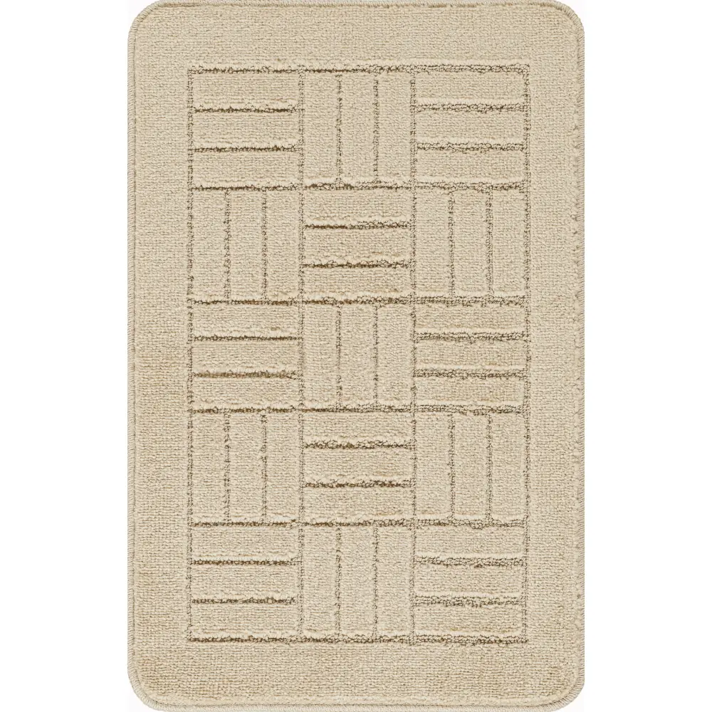 Royal 2-Piece Machine Washable Non-Slip Light Beige Bathroom Rug Set - Image 7