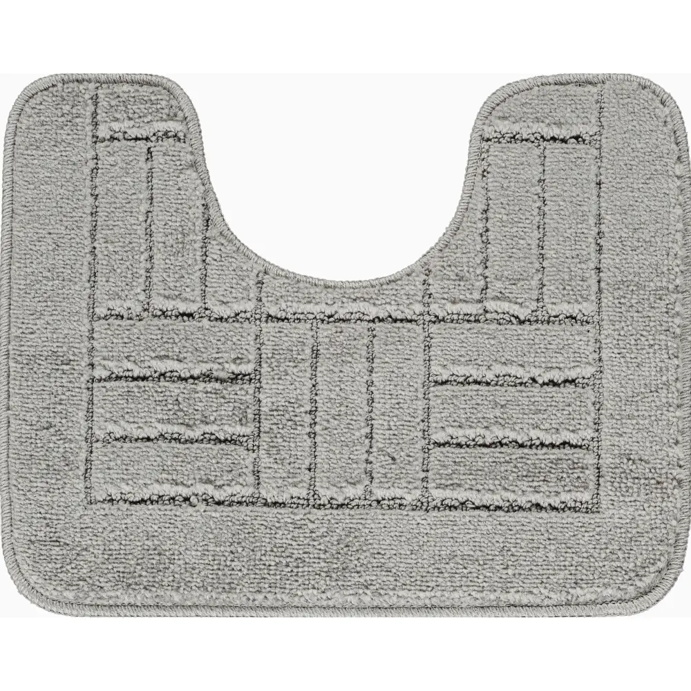 Royal 2-Piece Machine Washable Non-Slip Light Grey Bathroom Rug Set - Image 5