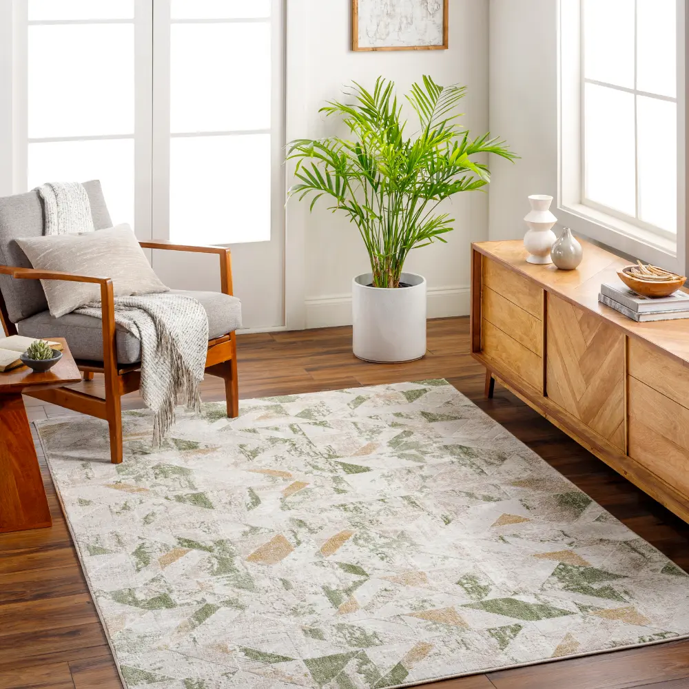 Royalty Scandi Modern Moss/Ivory Rug - Image 3