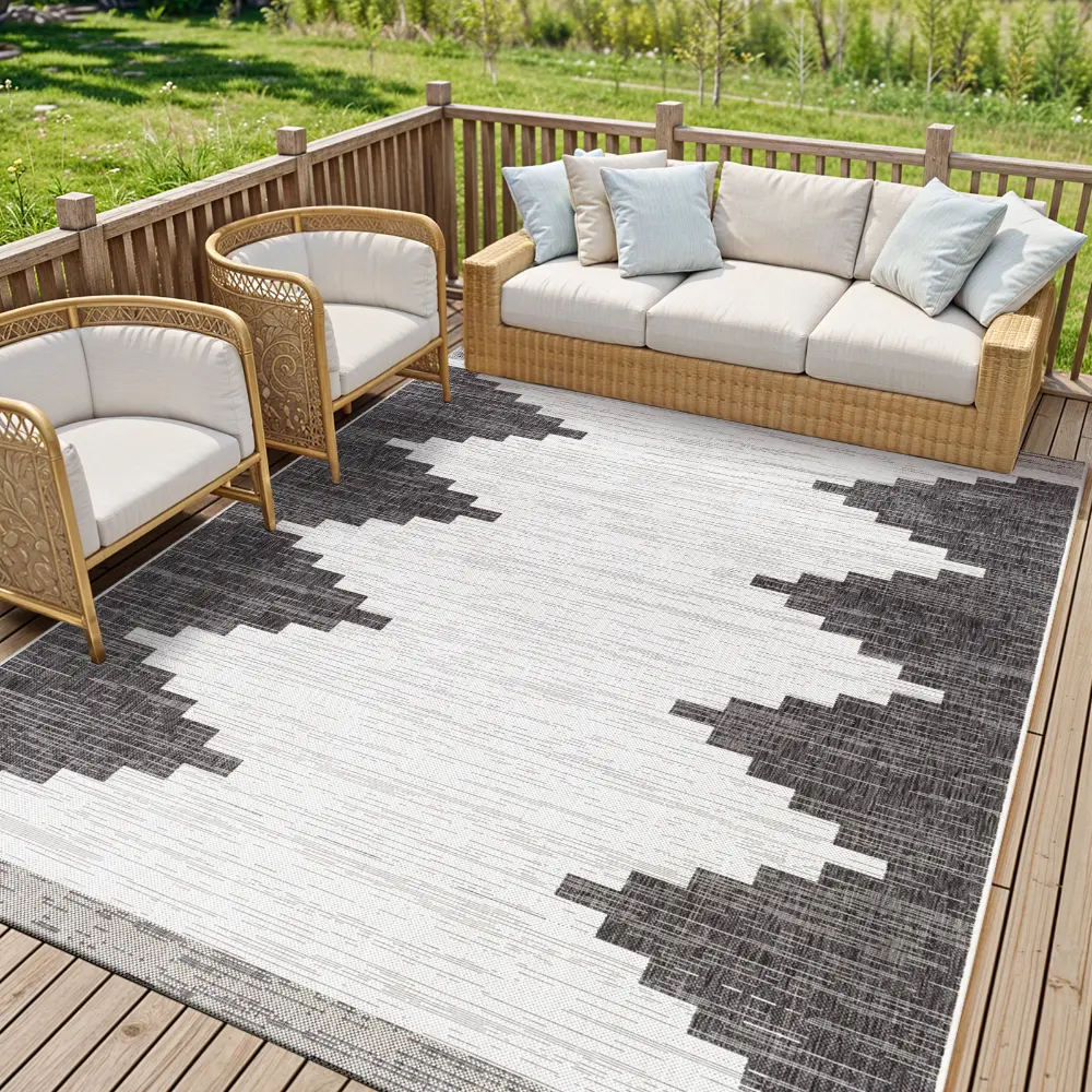 Rubal In- & Outdoor Modern Black Rug