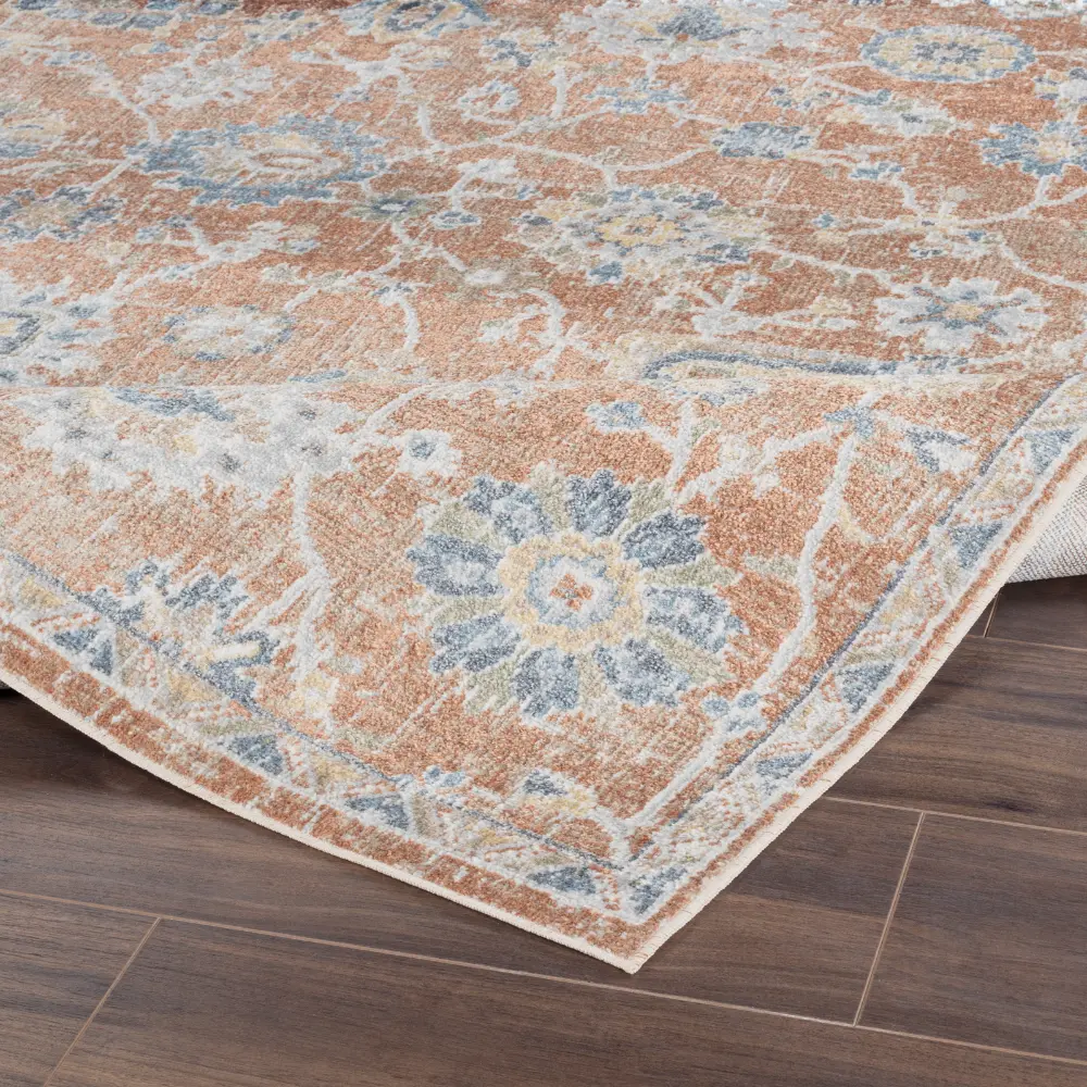 Ruby Machine Washable Oriental Boho Burnt Orange Rug - Image 5