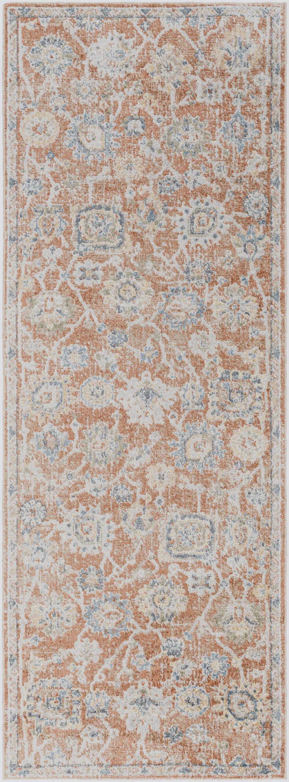 Ruby Machine Washable Oriental Boho Burnt Orange Rug - Image 7