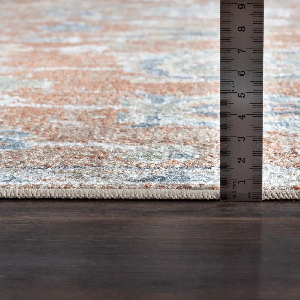 Ruby Machine Washable Oriental Boho Burnt Orange Rug - Image 8