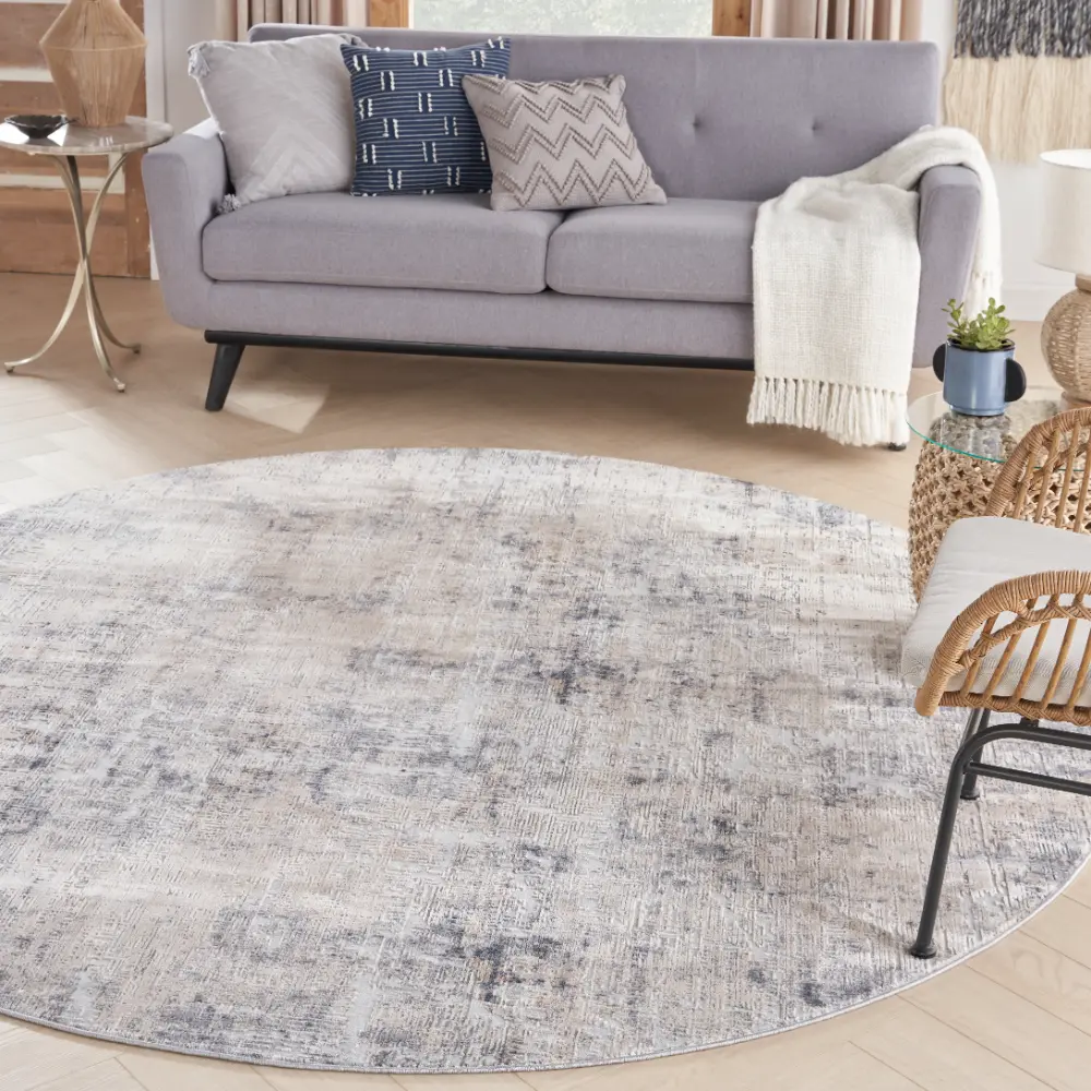 Rustic Textures RUS01 Grey Beige Rug - Image 13