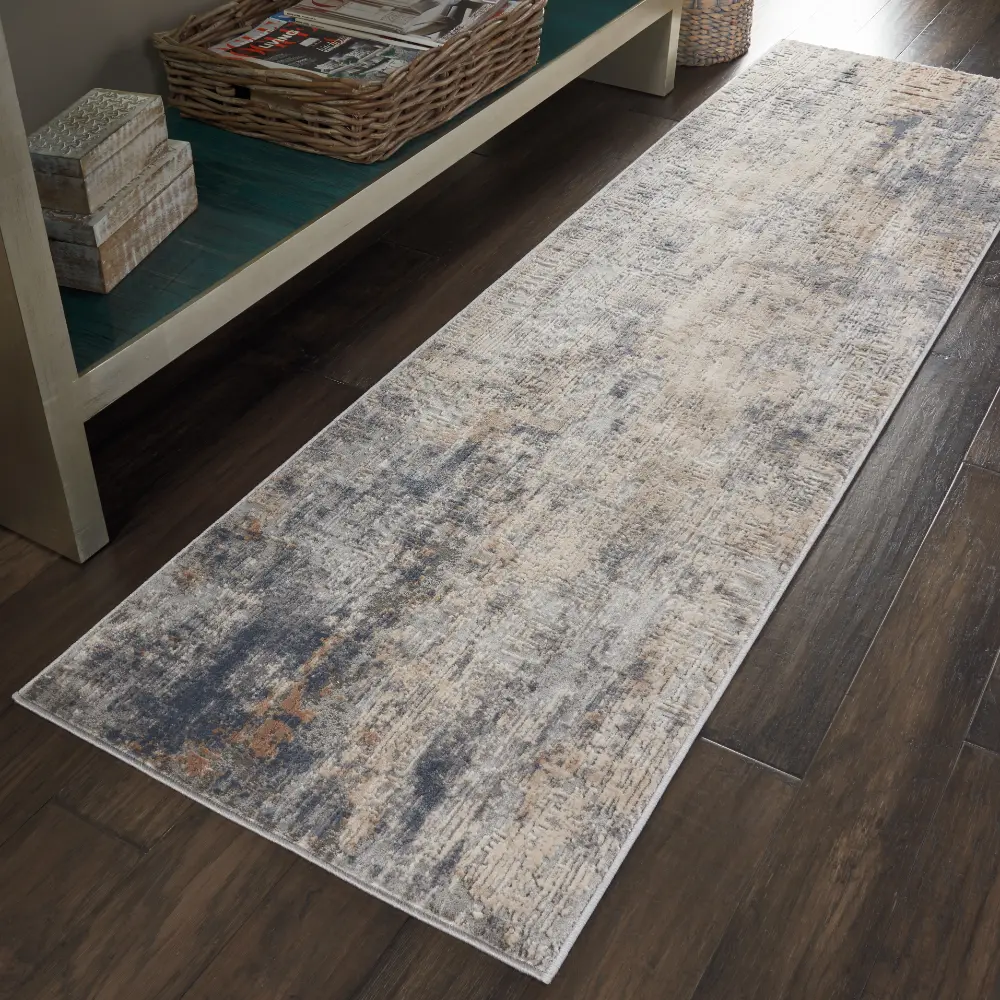 Rustic Textures RUS01 Grey Beige Rug - Image 7